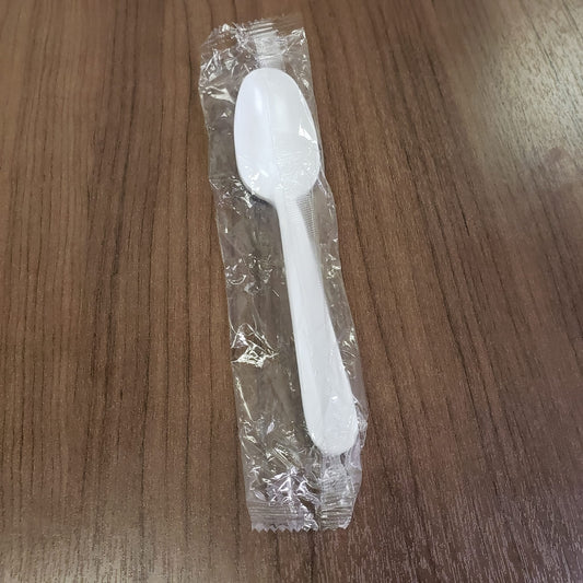 Heavy Plastic Individually Wrapped Teaspoons-White 1000/cs