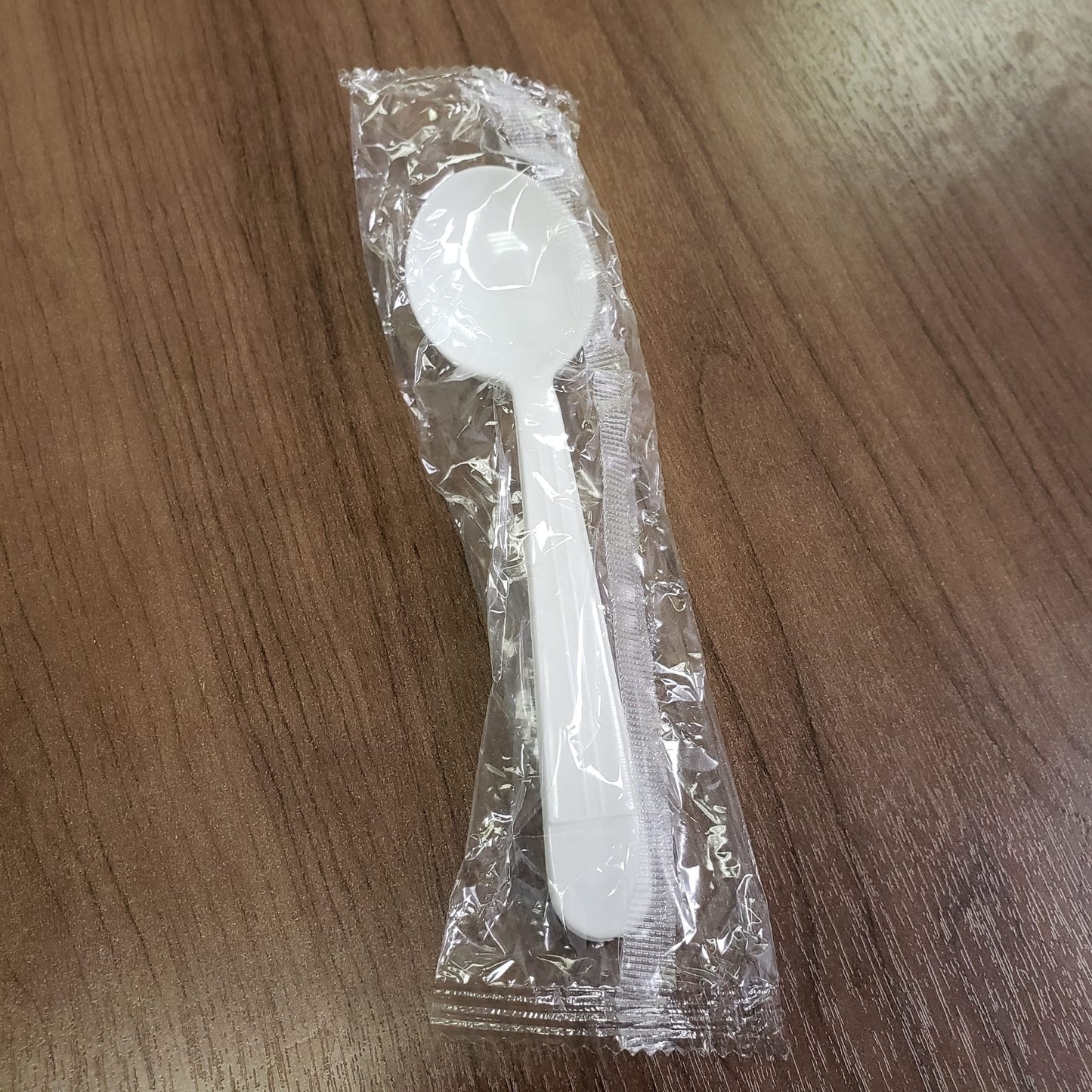 Heavy Plastic Individually Wrapped Soup Spoons White1000 pcs