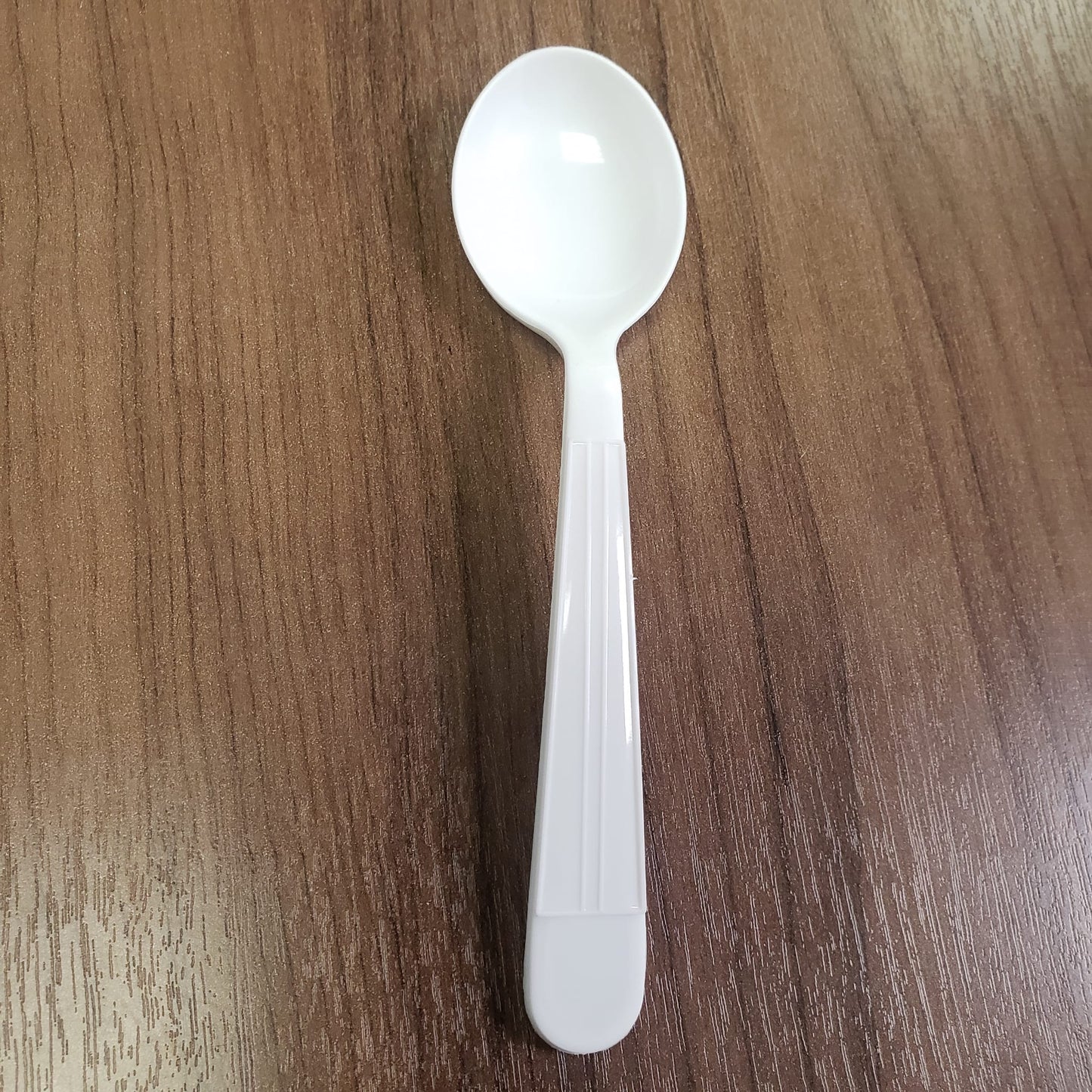 Heavy Soup Spoons - White  Unwrapped 10X100 /pcs