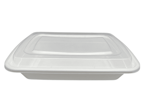 32OZ RECTANGULAR CONTAINER COMBO WHITE